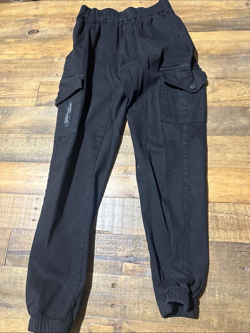 Boys  Black Cargo Jogger Pants - Size 12-13y - Picture 4 of 7